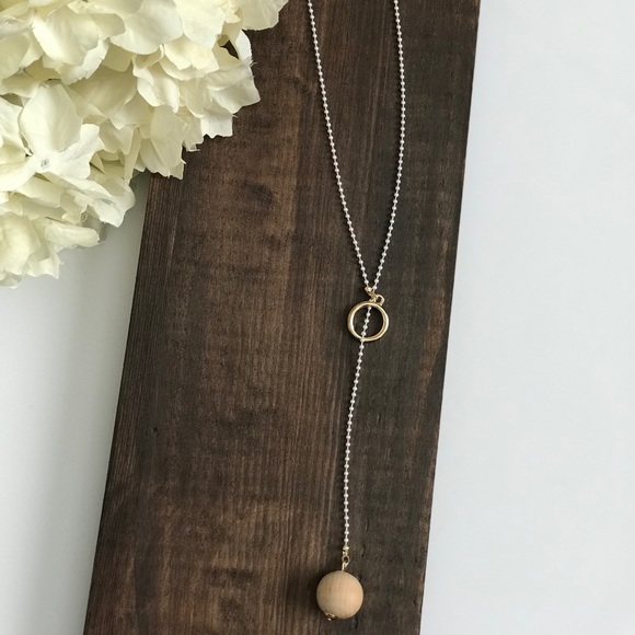 Wooden Ball Pendant Necklace - Picture 2 of 2